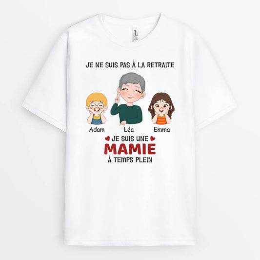 1877AFR1 t shirt je ne suis pas a la retraite personnalise