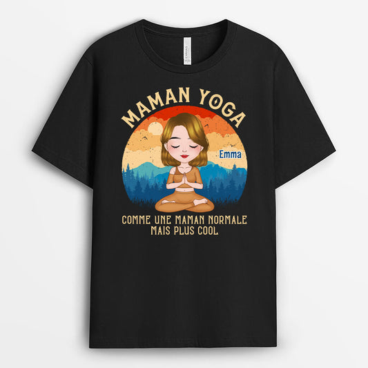 1886AFR1 t shirt maman yoga personnalise