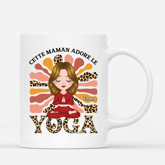 1889MFR1 mug maman adore le yoga personnalise