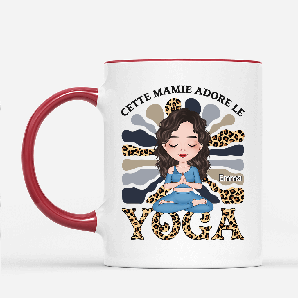 1889MFR2 mug maman adore le yoga personnalise