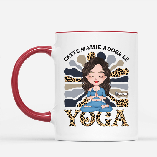 1889MFR2 mug maman adore le yoga personnalise