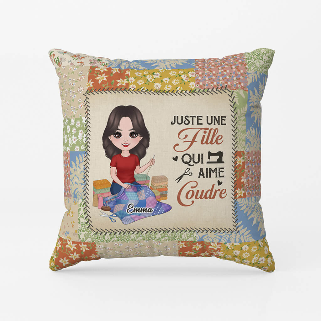 1895PFR1 coussin juste une femme qui aime coudre personnalise