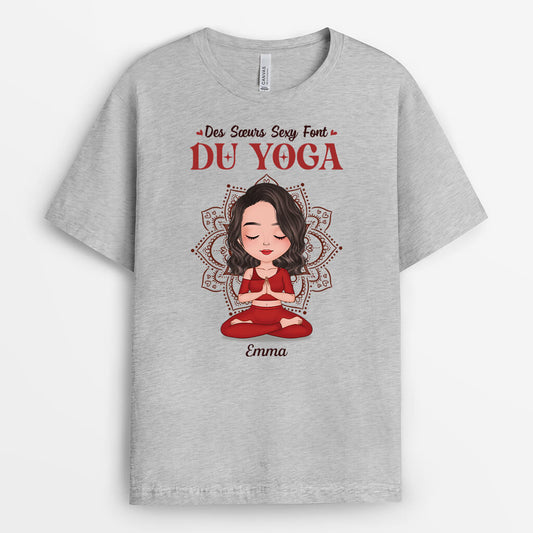 1908AFR2 t shirt les mamans sexy font du yoga personnalise