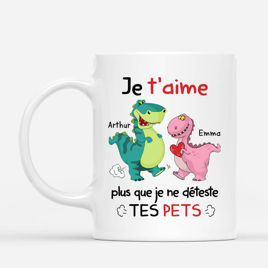 1919MFR1 mug je taime plus que je ne deteste tes pets personnalise