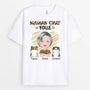 1921AFR1 t shirt maman chat folle personnalise