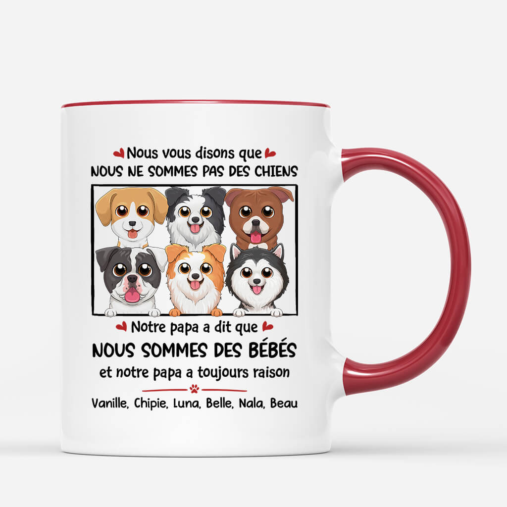 1926FR2 mug nous vous disons que nous ne sommes pas des chiens personnalise