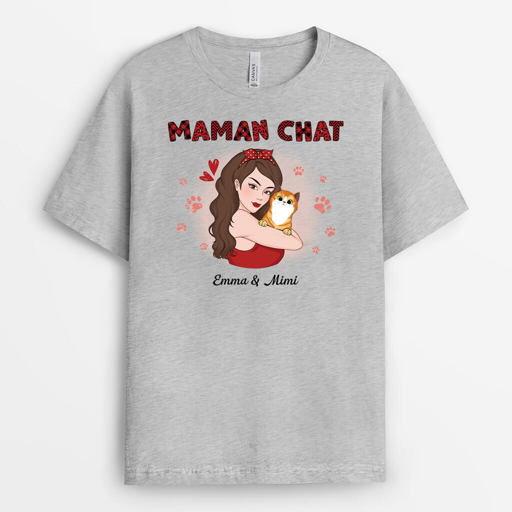 1931AFR1 t shirt maman chat personnalise