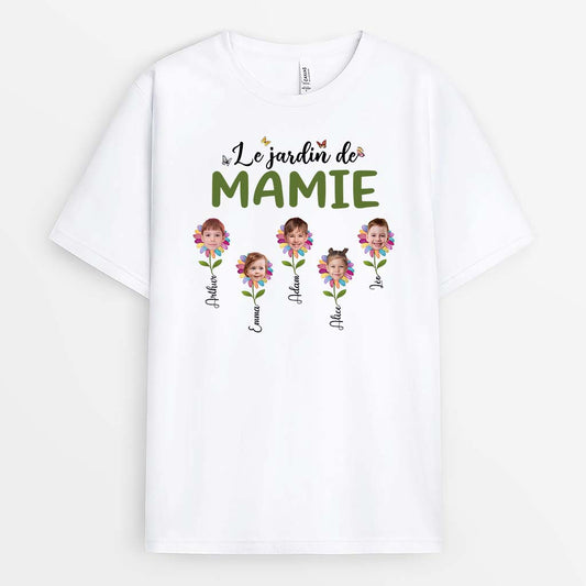 1941AFR1 t shirt jardin de maman mamie avec photo personnalise