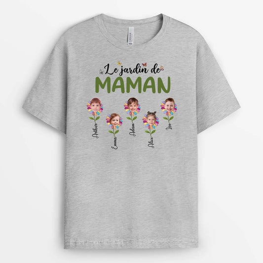 1941AFR2 t shirt jardin de maman mamie avec photo personnalise