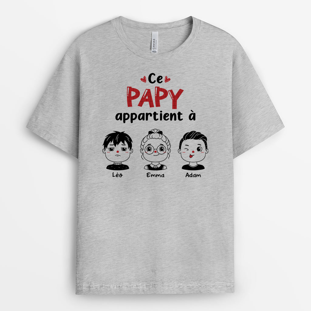 1960AFR1 t shirt cette maman mamie appartient a noir et blanc personnalise_549f3859 b600 47b6 b41b d68f99677326