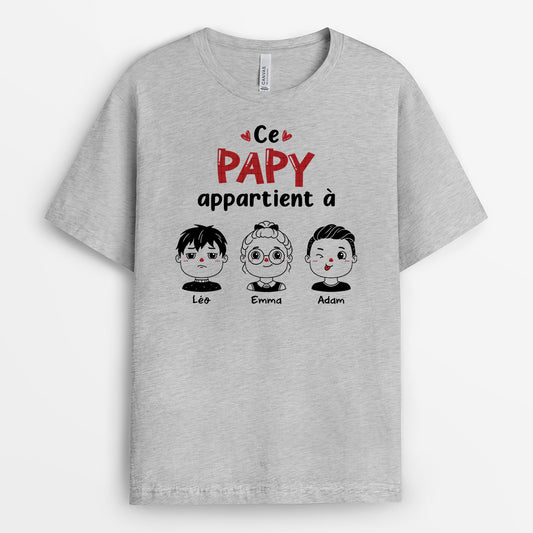 1960AFR1 t shirt cette maman mamie appartient a noir et blanc personnalise_f42d28ab 0ae2 4a50 8331 76645c8c6fa5