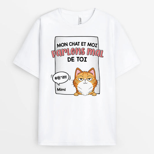 1961AFR2 t shirt mon chat et moi parlons mal de toi personnalise