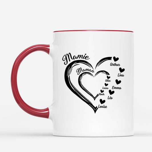 1969MFR2 mug maman mamie avec coeur rouge personnalise