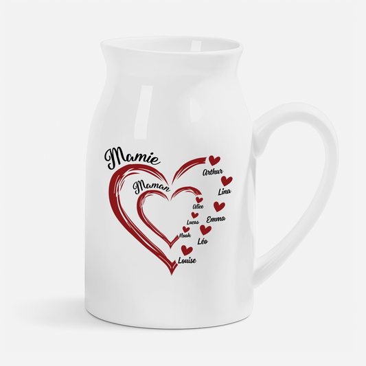 1969OFR1 vase personnalise maman mamie coeurs rouges 1969okn7a
