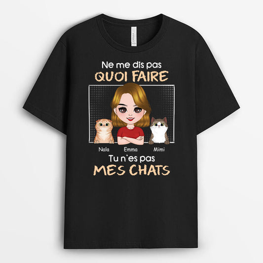 1981AFR1 t shirt tu nes pas mes chats personnalise