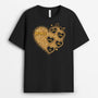 2007AFR1 t shirt le coeur de maman mamie brillant personnalise