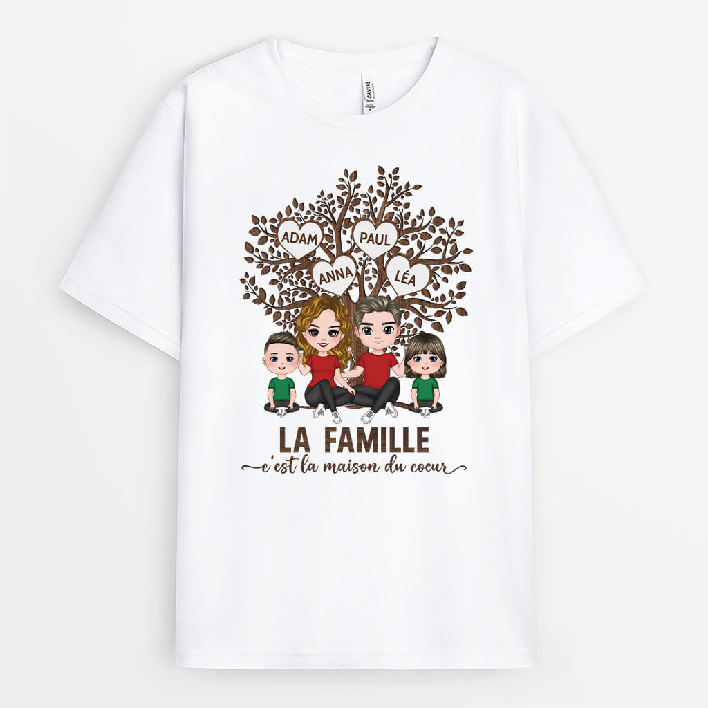 2018AFR1 t shirt la famille cest la maison du coeur personnalise