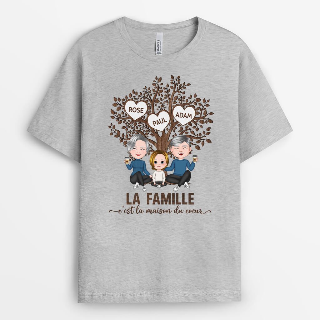 2018AFR2 t shirt la famille cest la maison du coeur personnalise