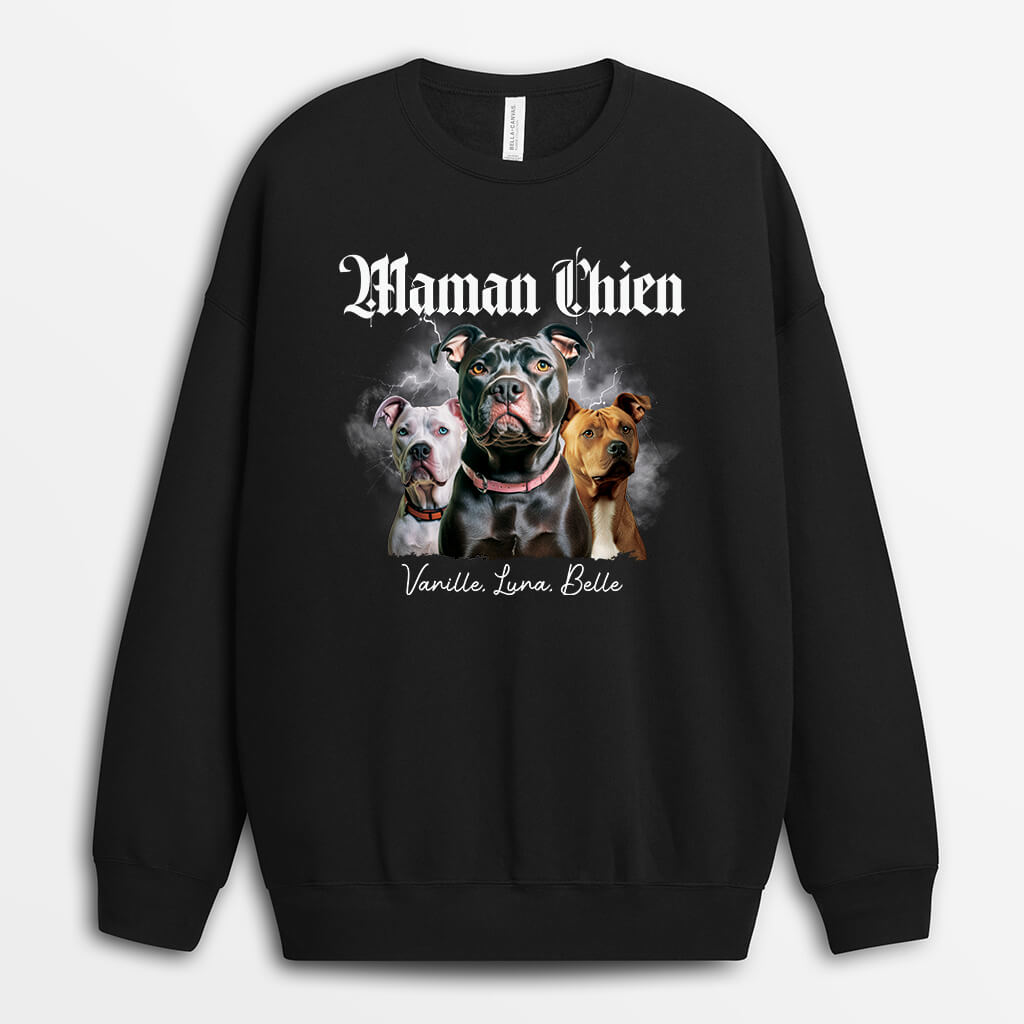 2022WFR1 sweat shirt papa chien maman chien hunde personnalise