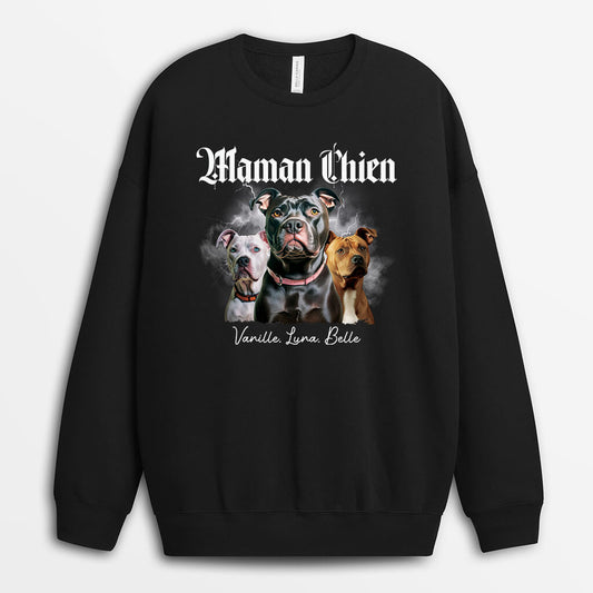 2022WFR1 sweat shirt papa chien maman chien hunde personnalise