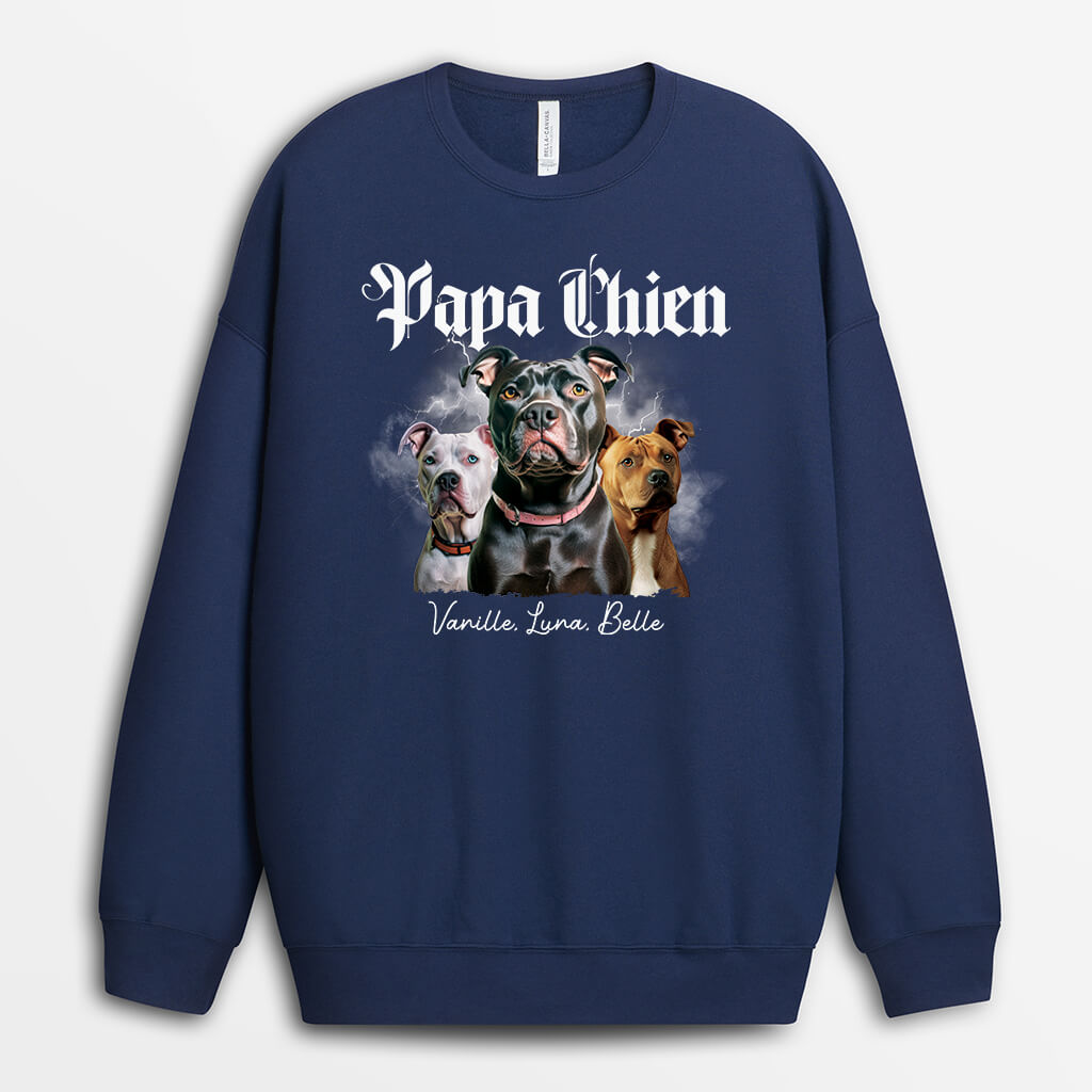 2022WFR2 sweat shirt papa chien maman chien hunde personnalise_jpg