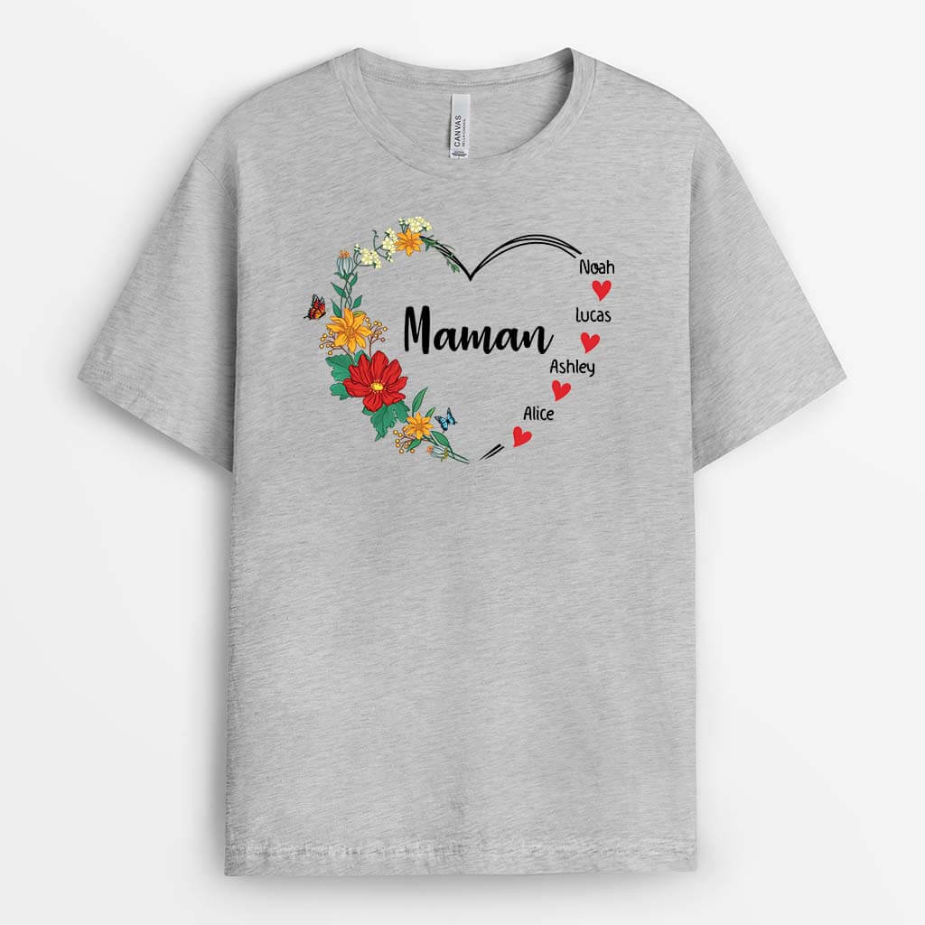 2030AFR2 t shirt mamie maman florale personnalise