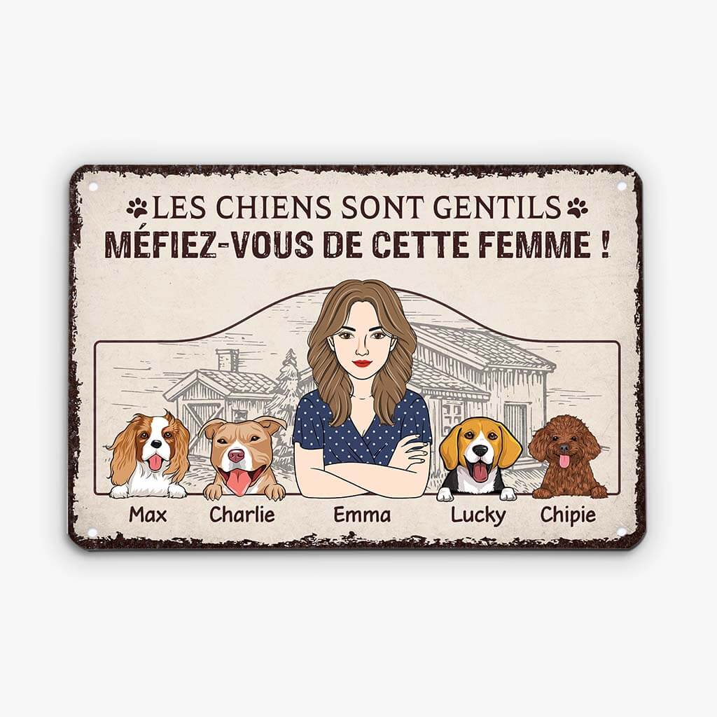 2032EFR2 plaque chien est gentil personnalisee