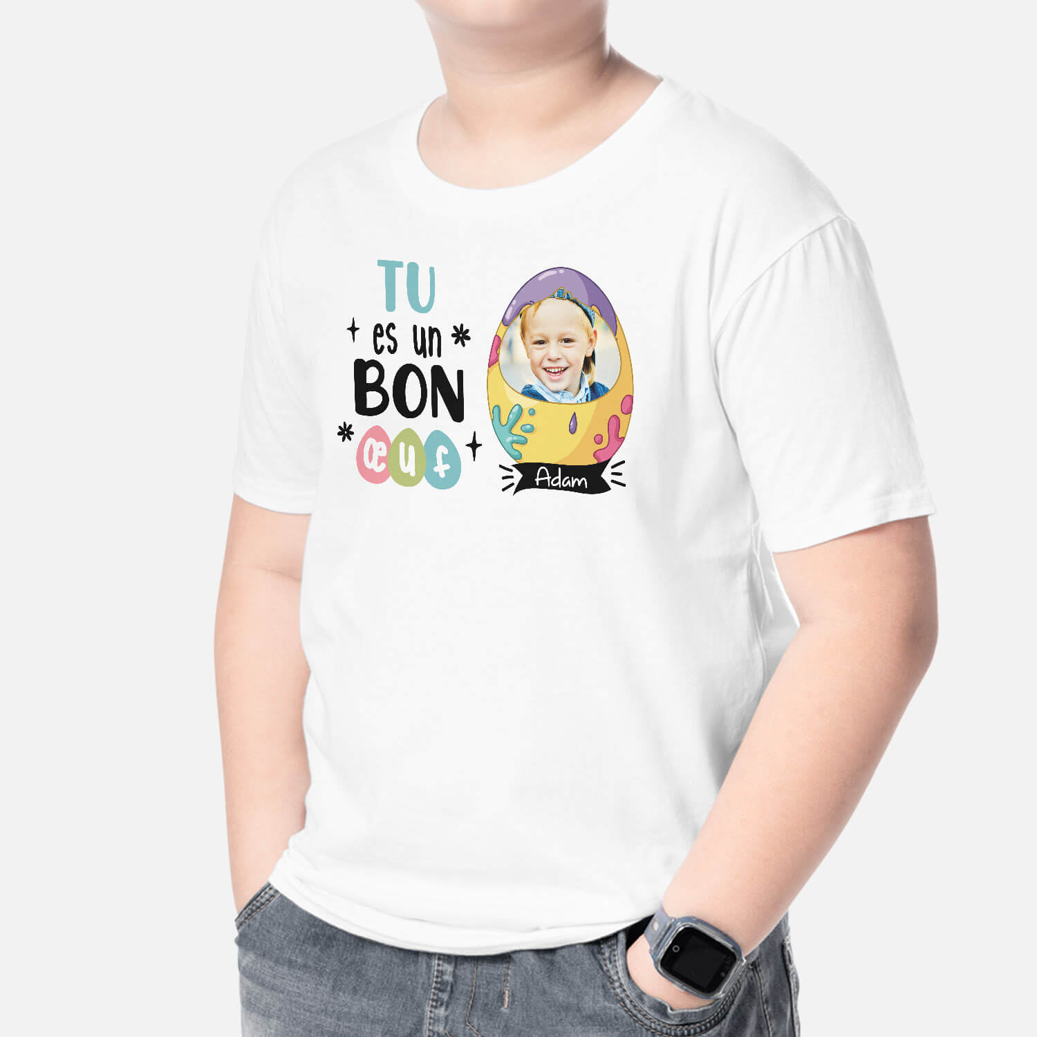 2036AFR2 t shirt tu es un bon oeuf personnalise