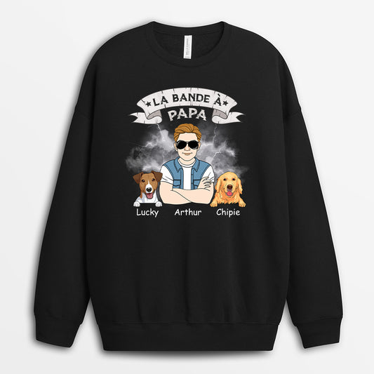 2037WFR2 sweat shirt la bande de papa chien tonnerre personnalise_jpg