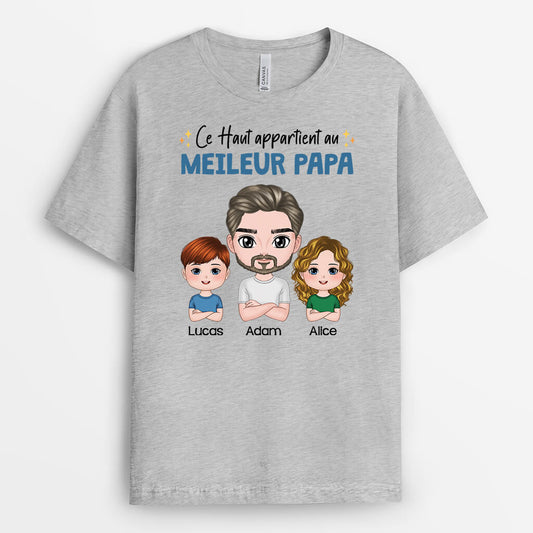 2041AFR2 t shirt cet haut appartient a meilleure maman personnalise