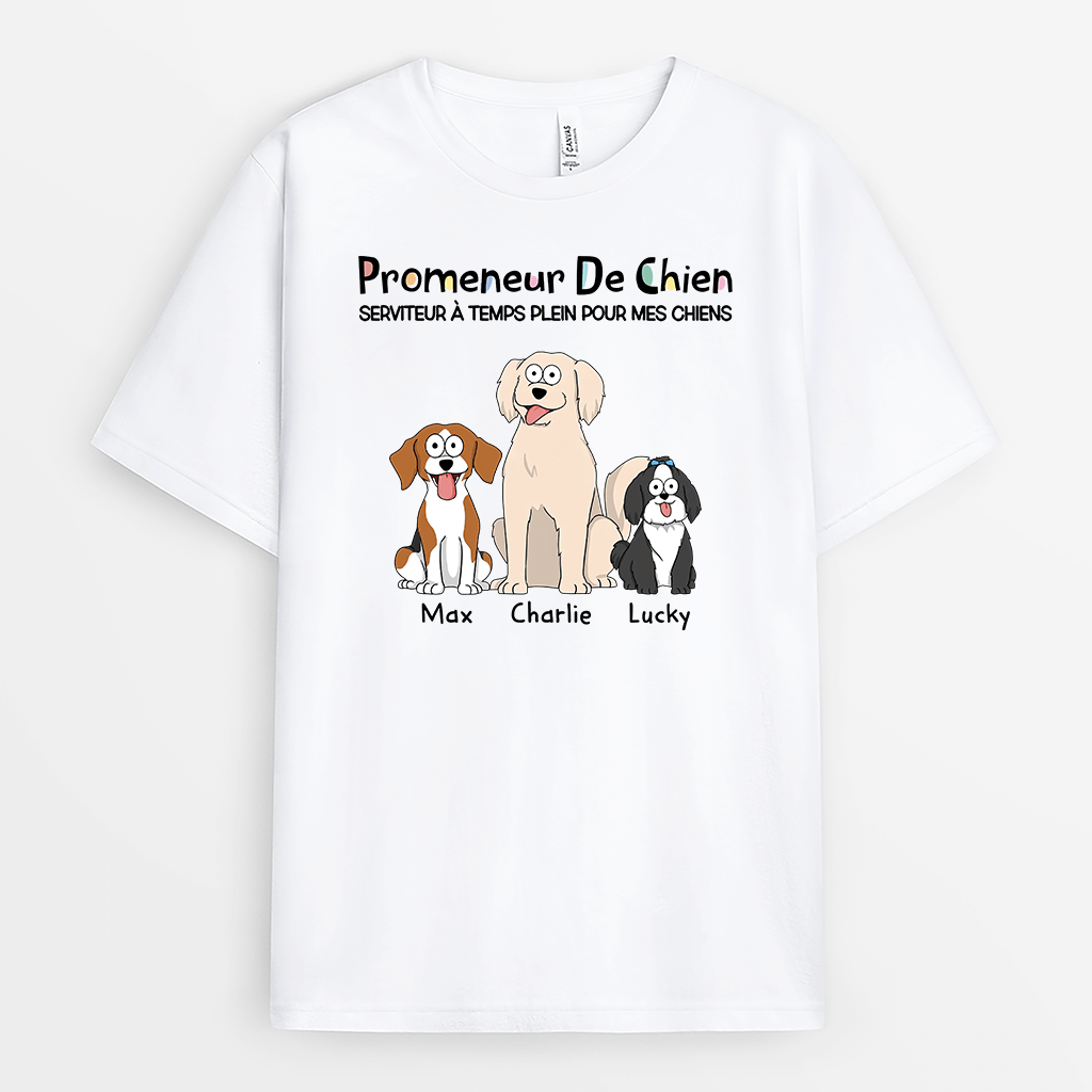 2048AFR1 t shirt promeneur de chien personnalise