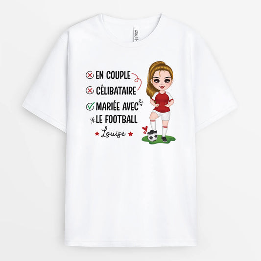 2063AFR1 t shirt mariee avec le football personnalise
