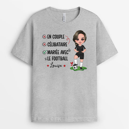 2063AFR2 t shirt mariee avec le football personnalise