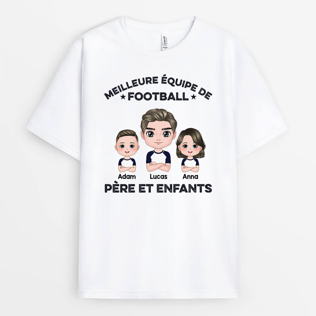 2064AFR1 t shirt meilleure equipe de football pere et enfants personnalise