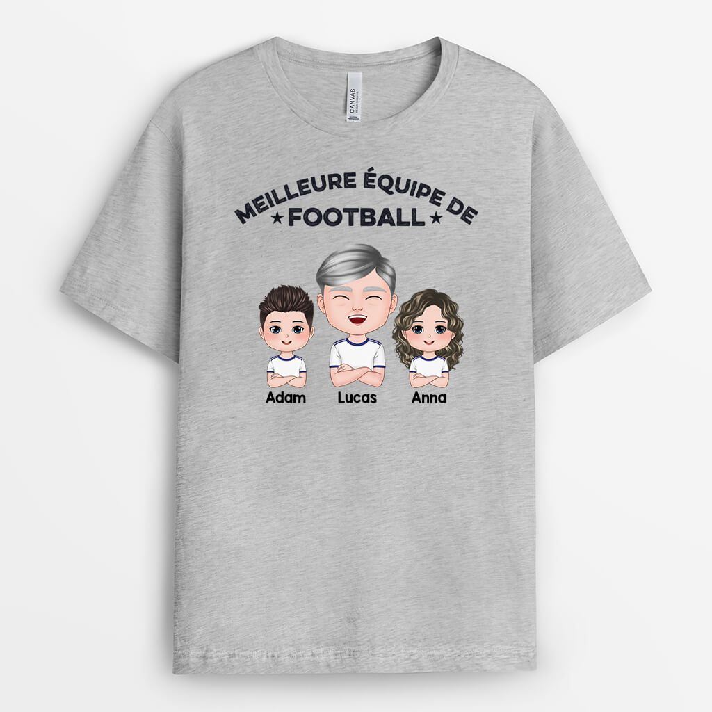 2064AFR2 t shirt meilleure equipe de football pere et enfants personnalise