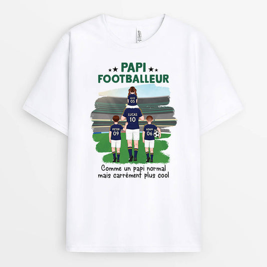 2076AFR1 t shirt papa footballeur comme un papa normal mais carrement plus cool personnalise