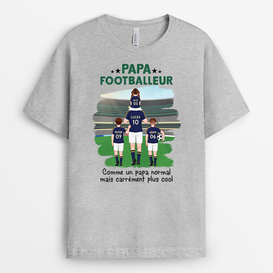 2076AFR2 t shirt papa footballeur comme un papa normal mais carrement plus cool personnalise