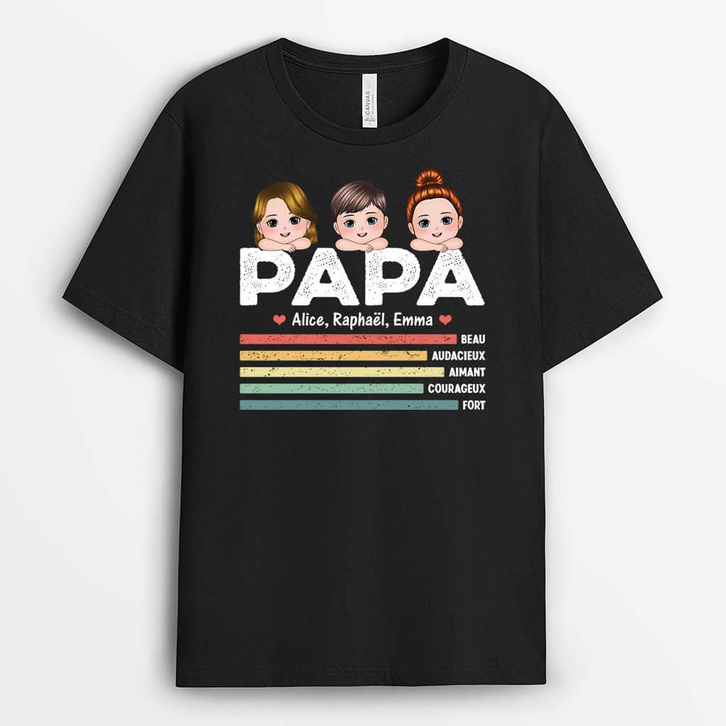 2097AFR1 t shirt mots pour decrire papa personnalise