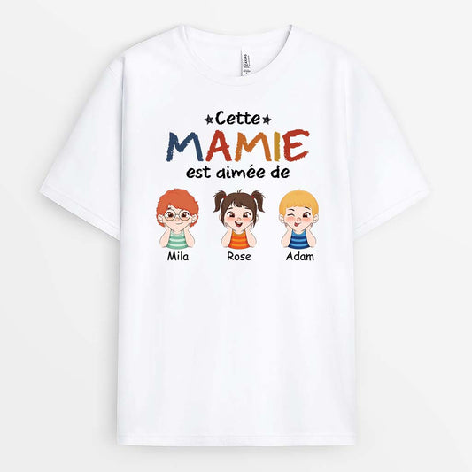 2100AFR1 t shirt cette maman mamie est aimee de personnalise