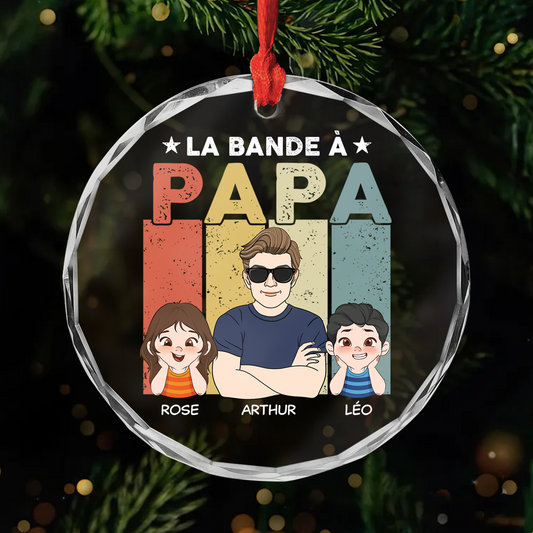 2101OFR1 ornement noel en verre personnalise la bande a papa 2101o3h8b