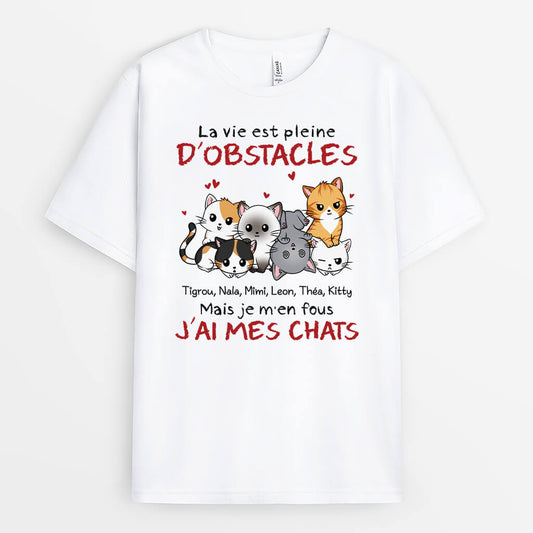 2110AFR1 t shirt la vie est faite dobstacles personnalise