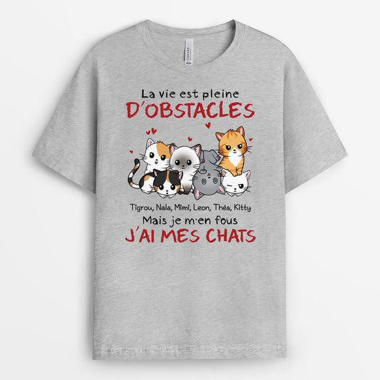 2110AFR2 t shirt la vie est faite dobstacles personnalise