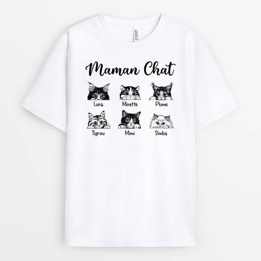 2111AFR1 t shirt maman chat simple personnalise