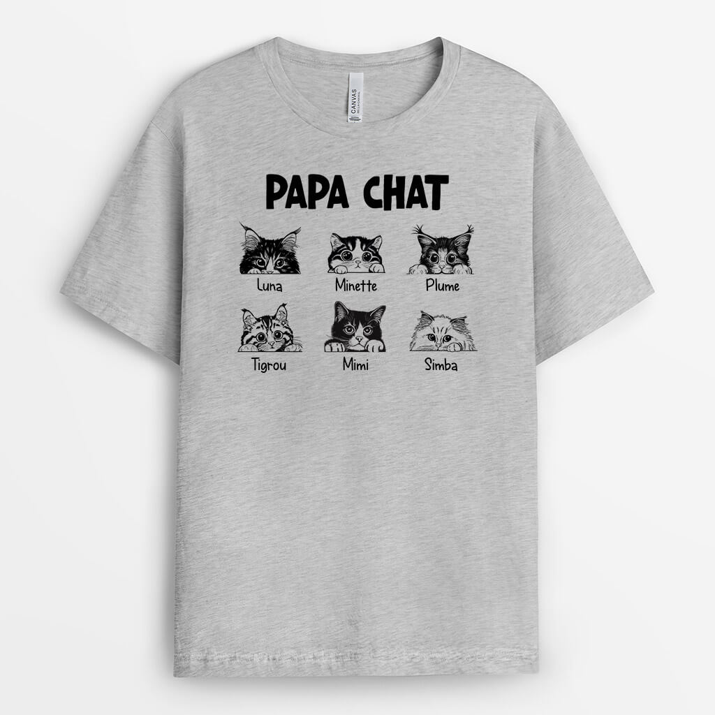 2111AFR1 t shirt papa chat simple personnalise