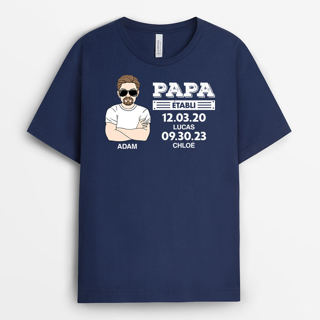 2125AFR1 t shirt papa etabli personnalise