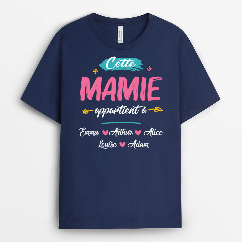 2130AFR1 t shirt cette maman mamie appartient a version florale personnalise_24691b9c 90cf 4dde 99de d210950154cd