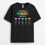 2134AFR1 t shirt le coeur de maman mamie appartient a personnalise