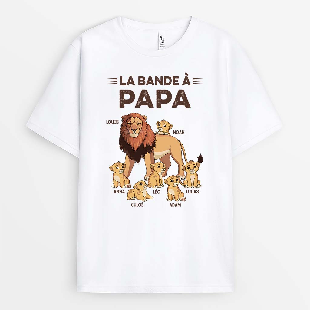 2137AFR1 t shirt la bande a papa lion version blanc personnalise