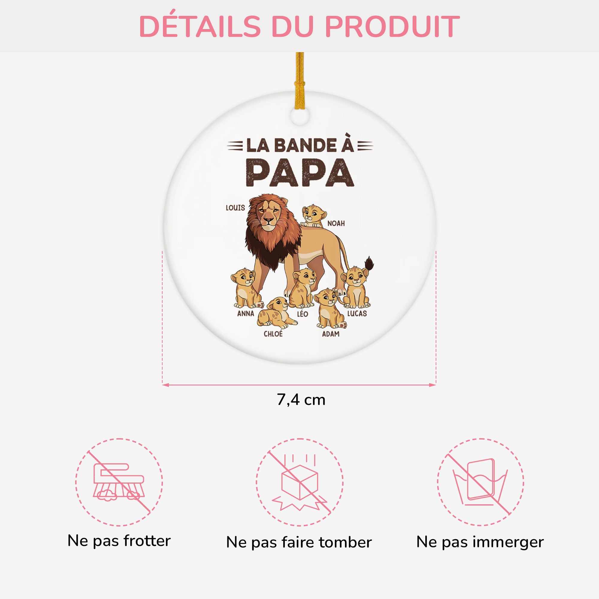 2137OFR3 ornement ceramique personnalise la bande a papy lion 2137o6l8b