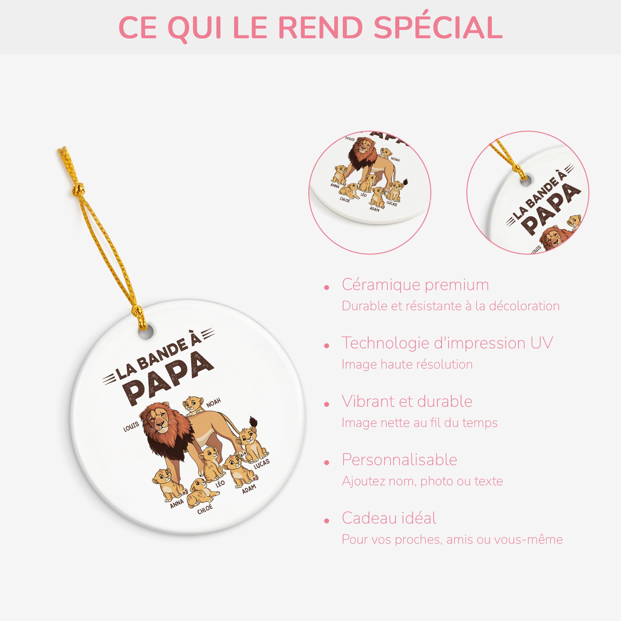 2137OFR4 ornement ceramique personnalise la bande a papy lion 2137o6l8b